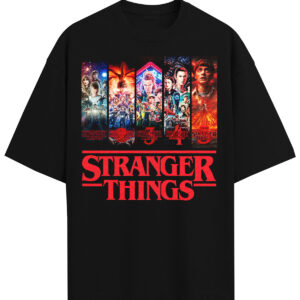Stranger Things Vintage Eighties Retro Group Shot Title Logo T-Shirt, Sweatshirt, Hoodie