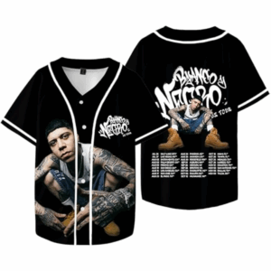 Santa Fe Klan Blanco y Negro Tour Merch 2025 Baseball Jersey Shirt V-Neck Short Sleeve Streetwear Clothes