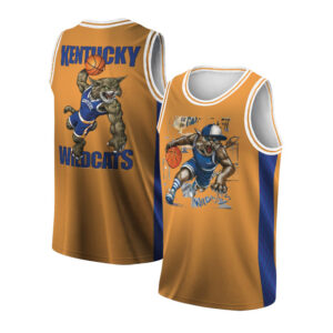 Vintage 90s Kentucky Wildcats Trio Mascot Jersey, Cartoon Style College Sportswear Funny University Basketball