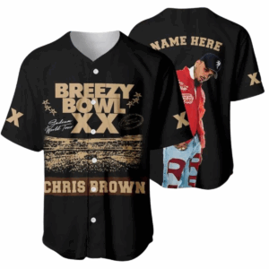 Personalized Chris Brown Breezy Tour 2025 Baseball Jersey