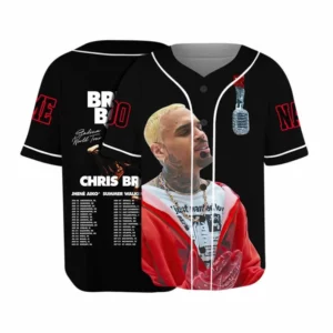 Chris Brown Breezy Bowl Baseball Jersey, Personalized Chris Brown Tour Jersey