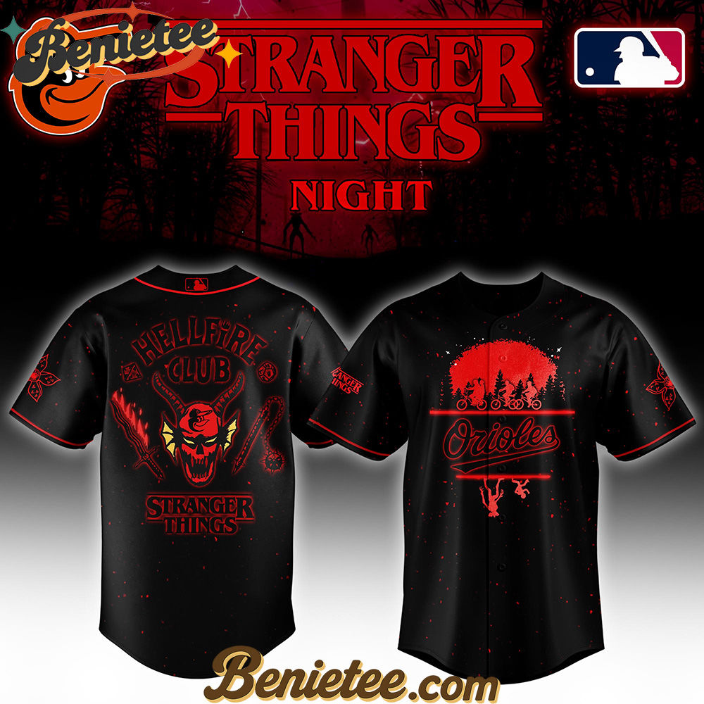All Team MLB Baltimore Orioles x Stranger Things Night Baseball Jersey Limited Edition All Team MLB Baltimore Orioles x Stranger Things Night Baseball Jersey Limited Edition