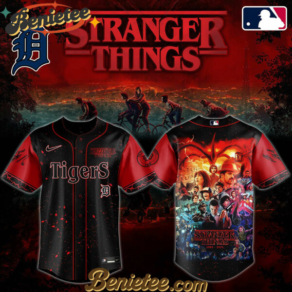 All Team MLB Detroit Tigers x Stranger Things Baseball Jersey 2025 Editions Limited
