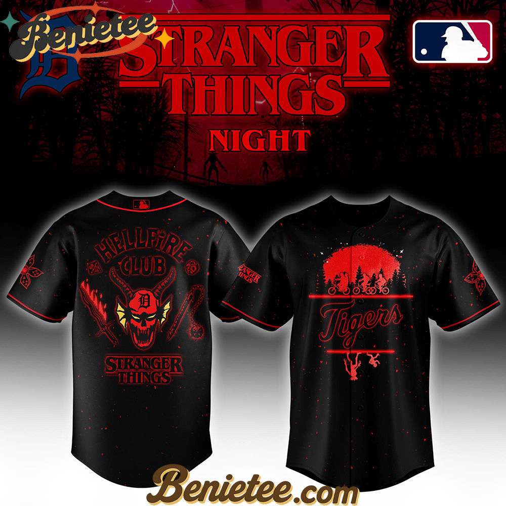 All Team MLB Detroit Tigers x Stranger Things Night Baseball Jersey Limited Edition All Team MLB Detroit Tigers x Stranger Things Night Baseball Jersey Limited Edition