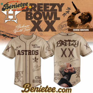 All Team MLB Houston Astros x Chris Brown Breezy Bowl XX World Tour 2025 Jersey Editions Limited, Custom Baseball Jersey, Breezy Bowl XX Stadium World Tour Baseball Jersey