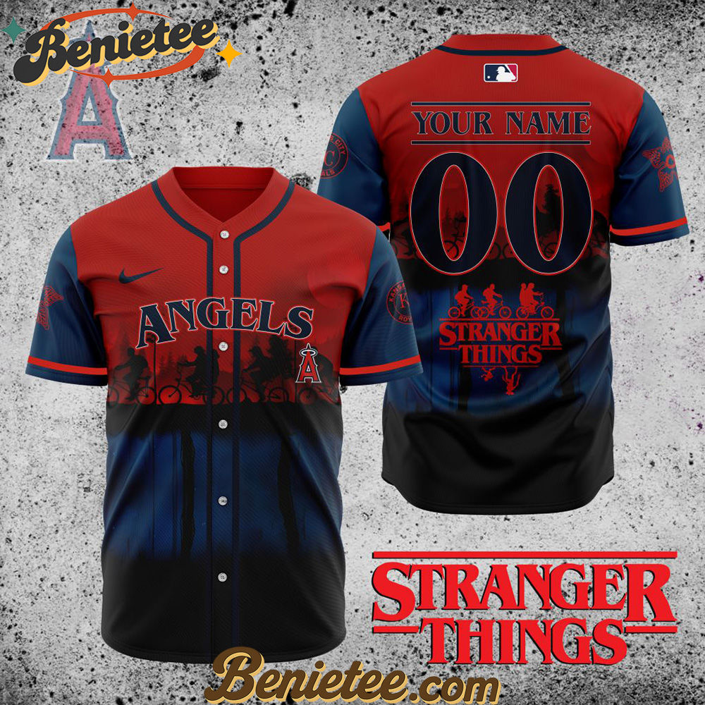 All Team MLB Los Angeles Angels X Stranger Things Baseball Jersey All Team MLB Los Angeles Angels X Stranger Things Baseball Jersey