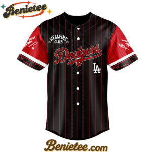 All Team MLB Los Angeles Dodgers x Hellfire Club Redline Pinstripe Stranger Things Baseball Jersey
