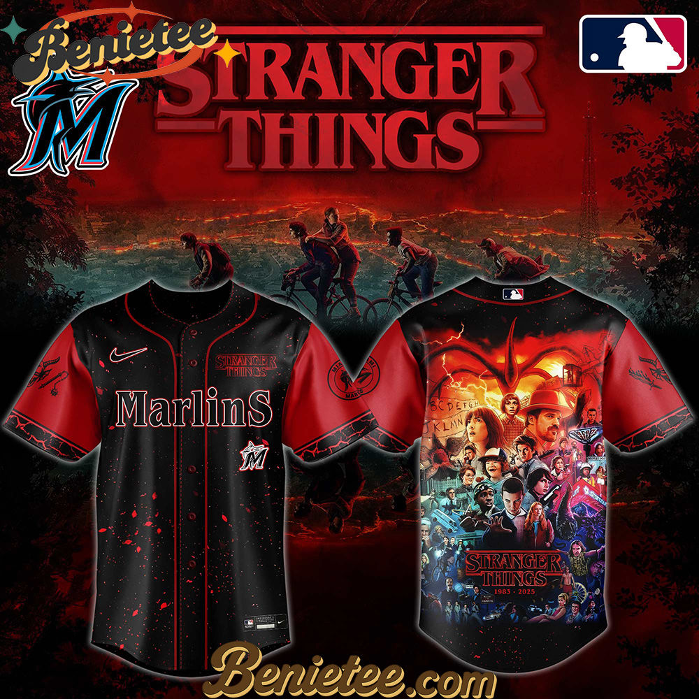 All Team MLB Miami Marlins x Stranger Things Baseball Jersey 2025 Editions Limited All Team MLB Miami Marlins x Stranger Things Baseball Jersey 2025 Editions Limited