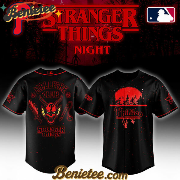 All Team MLB Philadelphia Phillies x Stranger Things Night Baseball Jersey Limited Edition