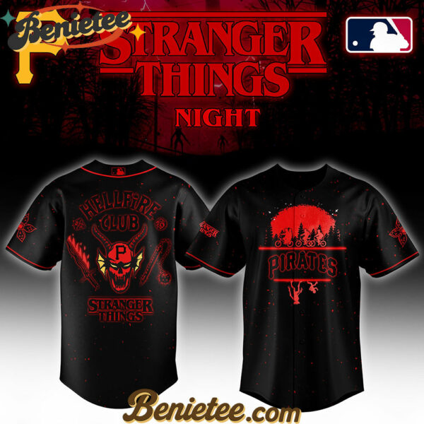 All Team MLB Pittsburgh Pirates x Stranger Things Night Baseball Jersey Limited Edition