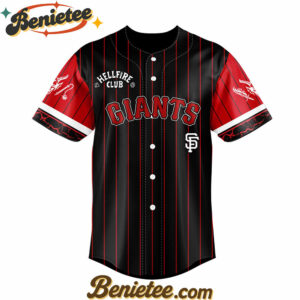 All Team MLB San Francisco Giants x Hellfire Club Redline Pinstripe Stranger Things Baseball Jersey