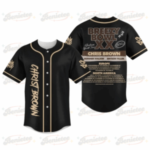 Breezy Bowl XX Music Tour 2025 Baseball Jersey, Chris Brown Jersey Shirt, Concert 2025 Shirt