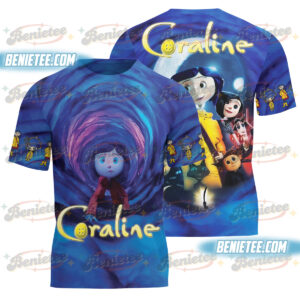 Coraline Best For Coraline Movie Vintage Retro Horror T-shirt 3D