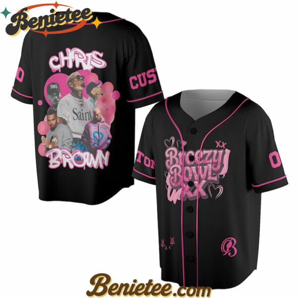 Personalized Breezy Bown Baseball Jersey - Breezy Bowl Tour XX Baseball Jersey, Chris Brown Baseball Jersey For Fans