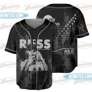 Russ Wild Tour Shirt, Russ 2025 Concert Baseball Jersey, Into the Wild Tour Tee with Cash Stack