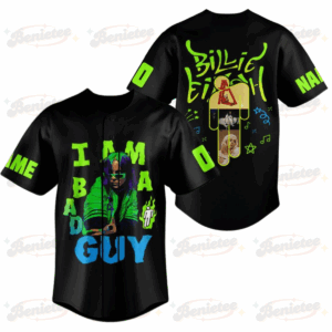 Personalized Billie Eilish Music Tour 2025 Baseball Jersey, Billie Eilish I Am A Bad Guy Personalized Baseball Jersey