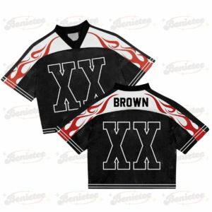 Custom Chris Brown Croptop Football Jersey Mesh, Breezy Bowl Tour 2025 Croptop Football Jersey Mesh