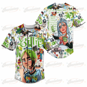 Personalized Billie Eilish Music Tour 2025 Baseball Jersey, Billie Eilish Hit Me Hard And Soft Not My Responsibility Personalized Baseball Jersey