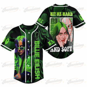 Personalized Billie Eilish Music Tour 2025 Baseball Jersey, Billie Eilish Hit Me Hard And Soft Personalized Baseball Jersey