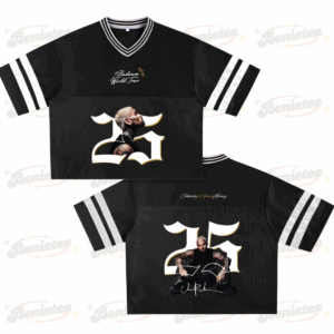 Custom Chris Brown Croptop Football Jersey, Breezy Bowl Tour 2025 Football Jersey, Chris Brown Inspired Tour Shirt