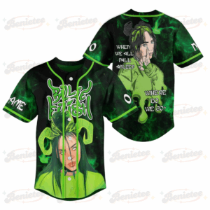 Personalized Billie Eilish Music Tour 2025 Baseball Jersey, Billie Eilish When We All Fall Asleep Where Do We Go Personalized Baseball Jersey