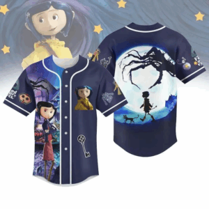 Coraline Button Eyes Baseball Shirt, Halloween Coraline Doll Jersey Shirt
