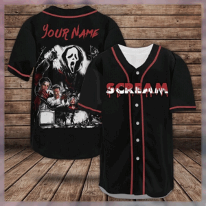 Personalized Scream Movie Fans Ghostface Horror Baseball Jersey