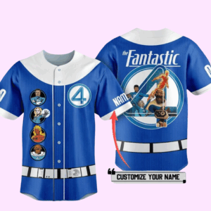 Custom Fantastic Four Character Baseball Jersey, Comic Style Baseball Shirt Men
