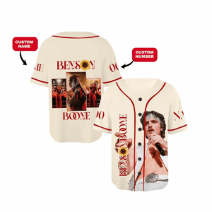 Personalized Benson Boone Baseball Jersey, Fireworks Tour Tee, Custom Name Music