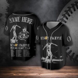 Custom Name and Number Benson Boone Baseball Jersey, American Heart Tour Jersey