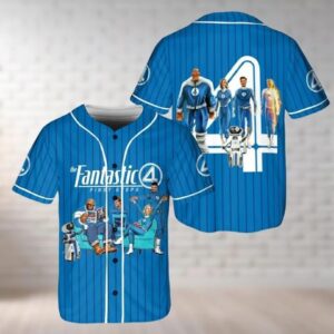 The Fantastic Four First Steps Baseball Jersey, Movie Jersey, Fantastic 4 Baseball Shirt