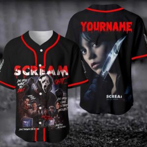 Personalized Horror Scream The Ghostface Baseball Jersey, Full Size