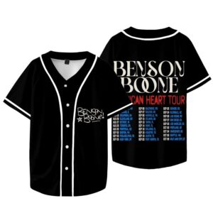 Benson Boone Jersey American Heart Tour Baseball Shirt Tee Merch Unisex Short Sleeve T-Shirts