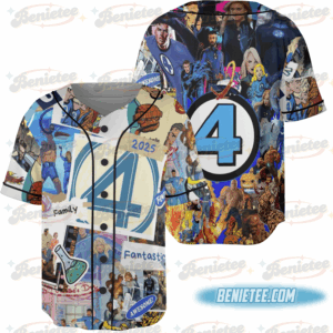 Superhero Mister Fantastic Collage Baseball Jersey