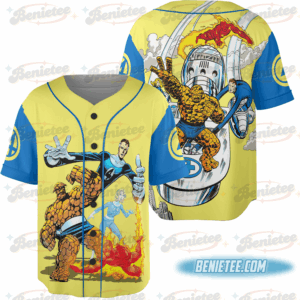 The Fantastic Four Group Portrait Comic Print Baseball Jersey