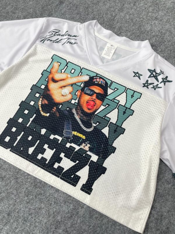 Personalized Chris Brown 2025 Croptop Mesh Football, Breezy Bowl XX Concert 2025 Croptop Mesh Football