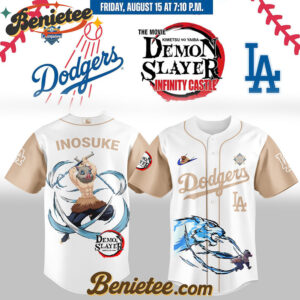 All Team MLB Los Angeles Dodgers x Demon Slayer Hashibira Inosuke Baseball Jersey 2025