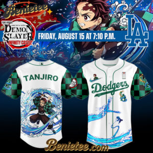 All Team MLB Los Angeles Dodgers x Demon Slayer Tanjiro Baseball Jersey 2025 v2