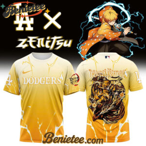 All Team MLB Los Angeles Dodgers x Demon slayer Agatsuma Zenitsu Tshirt v1