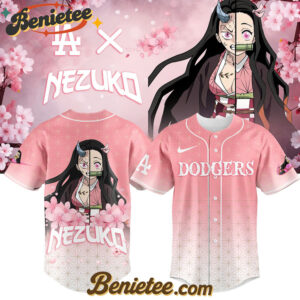 All Team MLB Los Angeles Dodgers x Demon slayer Kamado Nezuko Baseball Jersey v2