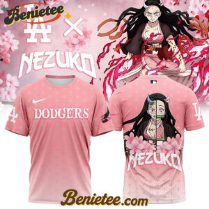 All Team MLB Los Angeles Dodgers x Demon slayer Kamado Nezuko Tshirt v2