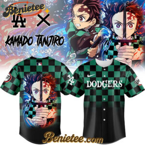 All Team MLB Los Angeles Dodgers x Demon slayer Kamado Tanjiro Baseball Jersey