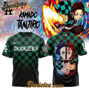 All Team MLB Los Angeles Dodgers x Demon slayer Kamado Tanjiro Tshirt v1