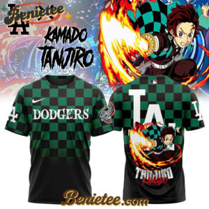 All Team MLB Los Angeles Dodgers x Demon slayer Kamado Tanjiro Tshirt v2