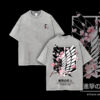 Attack On Titan Anime Unisex Tee Wings Of Freedom AOT Shirts - Eren Acid Wash Shirt Graphic Tee Casual Menswear Soft Top Sweater, Hoodie AOT