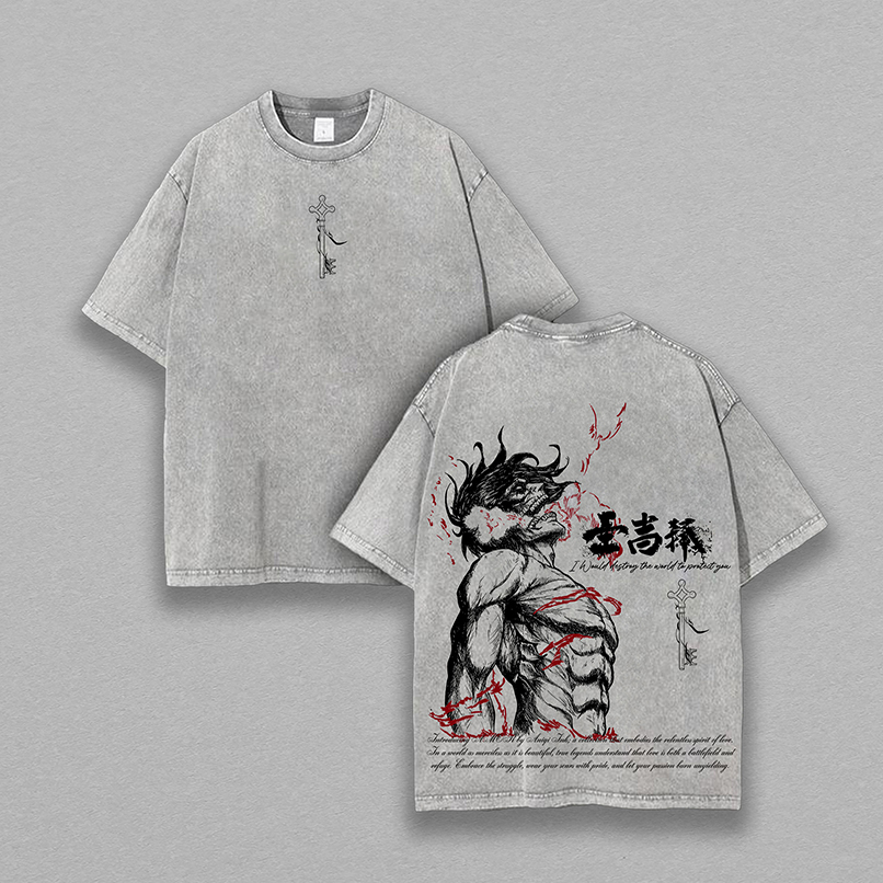 Eren Yeager Tee x Attack on Titan Vintage Washed Soft Cottonn Oversized T-Shirt Gift For AOT Fans V2 Eren Yeager Tee x Attack on Titan Vintage Washed Soft Cottonn Oversized T-Shirt Gift For AOT Fans V2