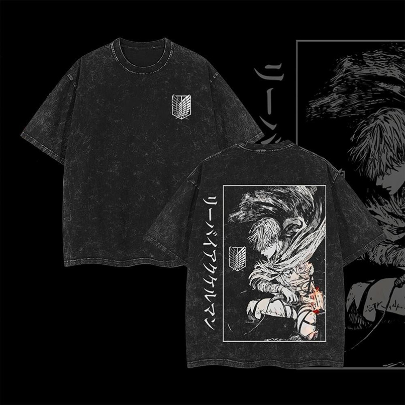 Levi Ackerman Anime Tshirt - Retro Vintage Oversized Washed Heavyweight Cotton Tee, Attack on Titan Merch, Levi Ackerman Graphic shirt, Anime Lover Gift, Casual Streetwear, Manga Fans Clothing, Crewneck Style Levi Ackerman Anime Tshirt - Retro Vintage Oversized Washed Heavyweight Cotton Tee, Attack on Titan Merch, Levi Ackerman Graphic shirt, Anime Lover Gift, Casual Streetwear, Manga Fans Clothing, Crewneck Style