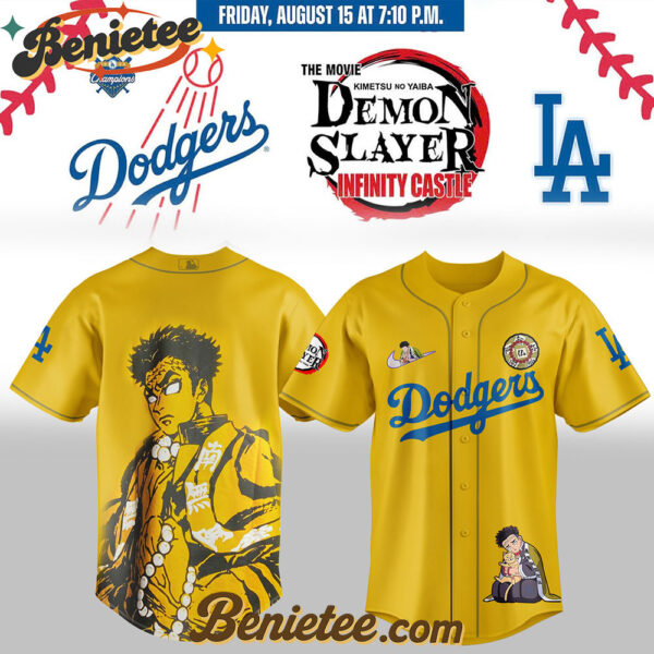 Los Angeles Dodgers x Demon Slayer Gyomei Himejima Baseball Jersey 2025