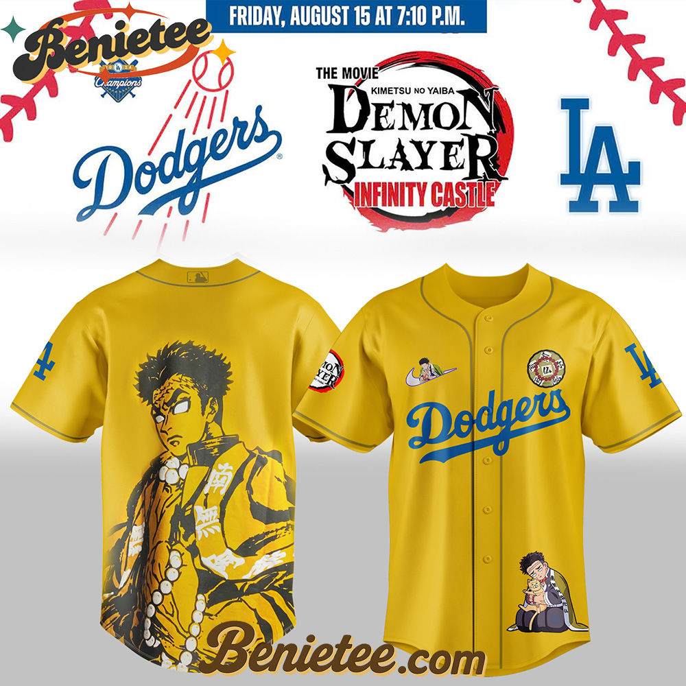 Los Angeles Dodgers x Demon Slayer Gyomei Himejima Baseball Jersey 2025 Los Angeles Dodgers x Demon Slayer Gyomei Himejima Baseball Jersey 2025