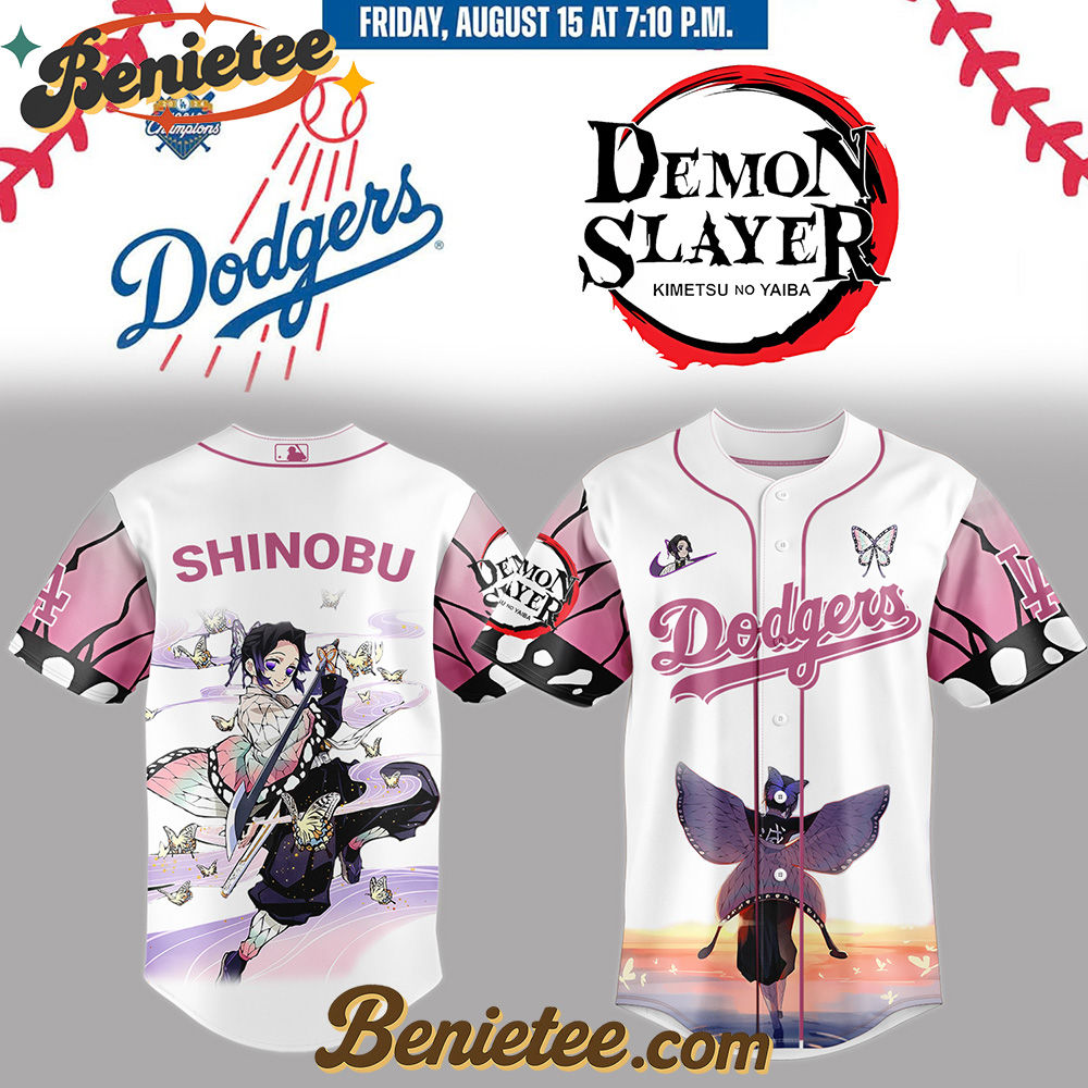 Los Angeles Dodgers x Demon Slayer Kochō Shinobu Baseball Jersey 2025 Los Angeles Dodgers x Demon Slayer Kochō Shinobu Baseball Jersey 2025